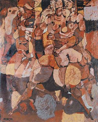 Sample artwork by Ronald John (Gyo-Zo) Spickett (1926 - 2018), known for painting - View similar artists and auction records