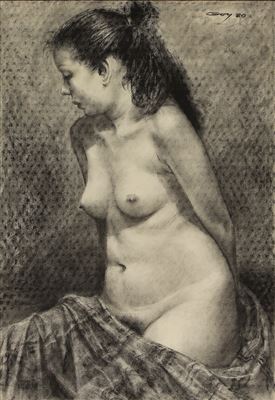 Charcoal Nude VI by Agustin Goy - Auction record, sale price, and art valuation. Compare with similar artists and explore comparable artworks.