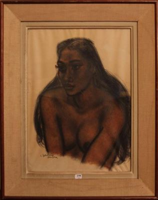 Jeune fille à demie nue