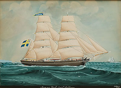Sample artwork by Lars Petter Sjostrom (1820 - 1896), known for ship portraits in oil - View similar artists and auction records