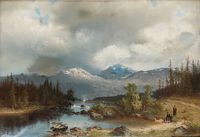 Bergigt skogslandskap