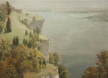 Bluffs along the Mississippi River by Frederick Sylvester - Auction record, sale price, and art valuation. Compare with similar artists and explore comparable artworks.