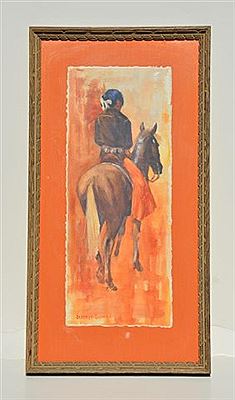 Navajo wearing concho belt on horseback by Jeffrey Lunge - Auction record, sale price, and art valuation. Compare with similar artists and explore comparable artworks.