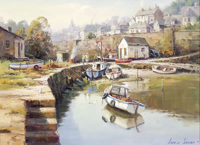Incoming Tide - Newlyn, Cornwall by Andris Jansons - Auction record, sale price, and art valuation. Compare with similar artists and explore comparable artworks.