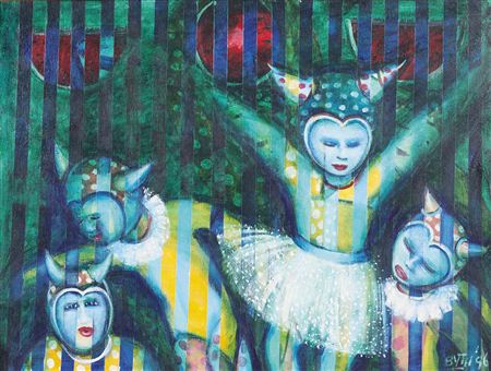 The Dancers by Anna Byth - Auction record, sale price, and art valuation. Compare with similar artists and explore comparable artworks.