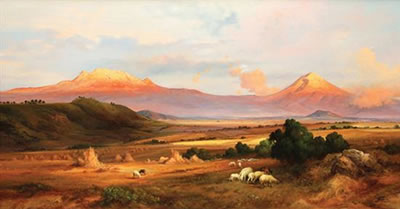 Landscape from the Valley of Mexico by Francisco Urbina - Auction record, sale price, and art valuation. Compare with similar artists and explore comparable artworks.