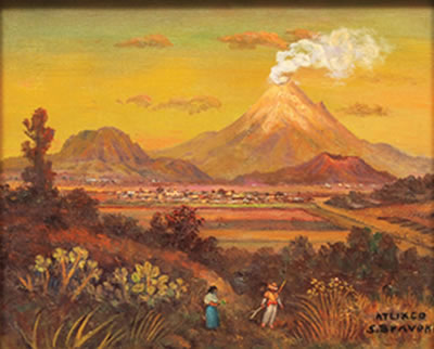 Chimalhuacan; Popocatepelt from a view from Atlixco (2) by Sergio Bravo Hidalgo - Auction record, sale price, and art valuation. Compare with similar artists and explore comparable artworks.