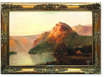 Paisaje montañoso con lago y cabaña by Joel Owen - Auction record, sale price, and art valuation. Compare with similar artists and explore comparable artworks.