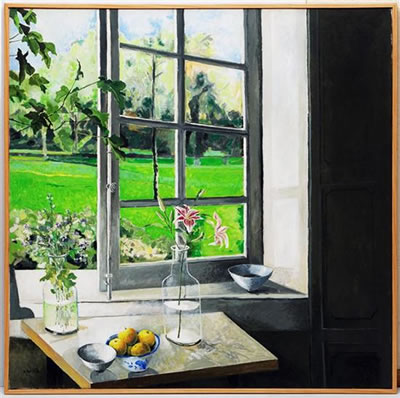 Ventana con pasto verde, 2002