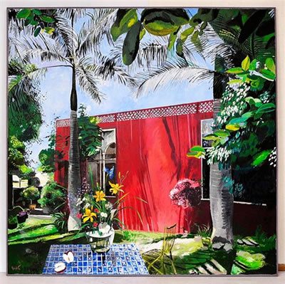 Sample artwork by Vicente Gandia (1935 - 2009), known for modernist high color still life, figurative, and landscape painting, graphics - View similar artists and auction records