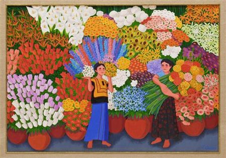 Niñas con flores