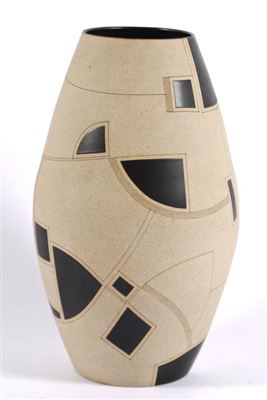 Sample artwork by Gustavo Perez (Born 1950), known for clay and ceramic sculpture, symetrical vessels - View similar artists and auction records