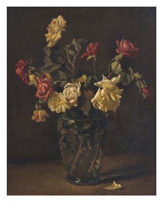 Jarrón de rosas