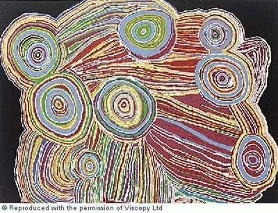 Sample artwork by Tjayankga Woods (Born 1935), known for aboriginal art - View similar artists and auction records