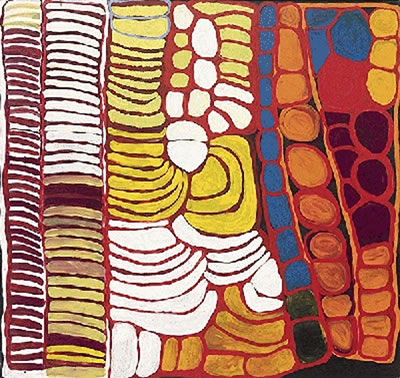 Sample artwork by Anmanari Brown (c.1930 - 2018), known for aboriginal art - View similar artists and auction records