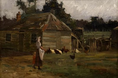 Colonial Cottage with Chickens