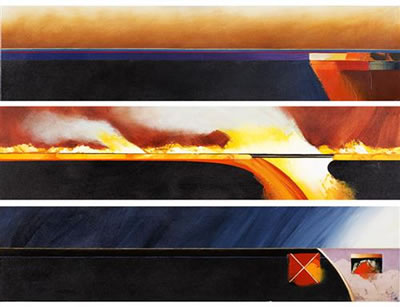 3 Horizons - Dust, Fire & Rain (triptych)