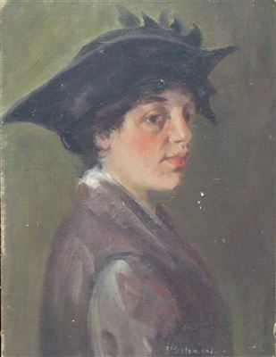 Portrait of Woman in a Black Hat