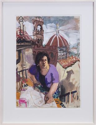 Portrait of Wendy Sharpe: 'Self Portrait in Florence'
