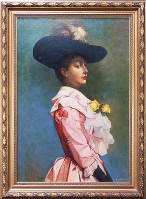 Lady In Pink by Emil Bednes - Auction record, sale price, and art valuation. Compare with similar artists and explore comparable artworks.