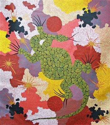 Perentie Dreaming, 1995 by Barbara Charles Napaljarri - Auction record, sale price, and art valuation. Compare with similar artists and explore comparable artworks.