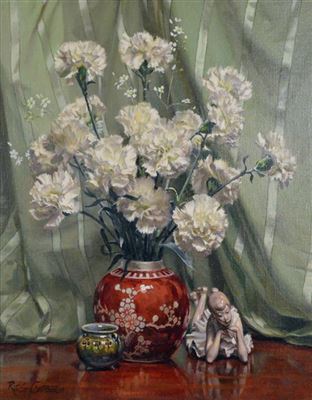 Carnations by Reginald Campbell - Auction record, sale price, and art valuation. Compare with similar artists and explore comparable artworks.