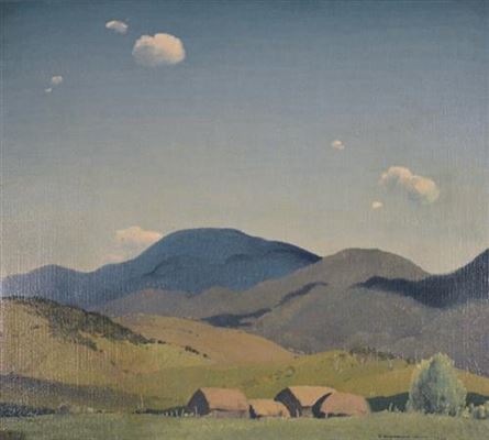 Untitled (Landscape with Barns) 1935