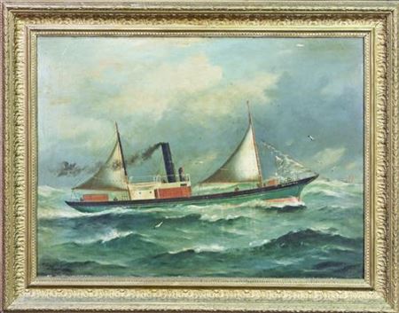 Untitled (The Wyoming in a Gale) by Alfred Dufty - Auction record, sale price, and art valuation. Compare with similar artists and explore comparable artworks.