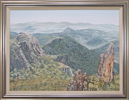 Breadknife, Warrumbungle National Park, NSW by Cam Clarke - Auction record, sale price, and art valuation. Compare with similar artists and explore comparable artworks.