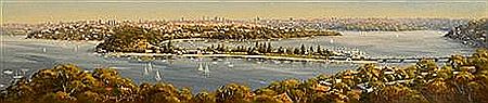 Harbour Panorama from Taronga Park 1976 by Brian Baigent - Auction record, sale price, and art valuation. Compare with similar artists and explore comparable artworks.