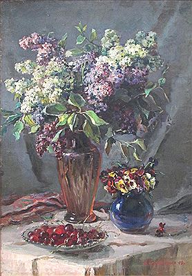 'Cherries and pansies', 1949