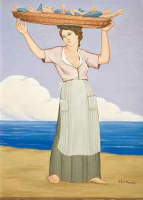 "Joven llevando pescado"