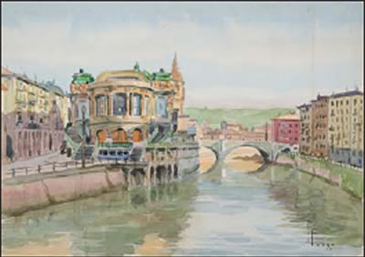 "Mercado de la Ribera. Puente de San Antón. Bilbao" by Jose Maria Tuser Vazquez - Auction record, sale price, and art valuation. Compare with similar artists and explore comparable artworks.