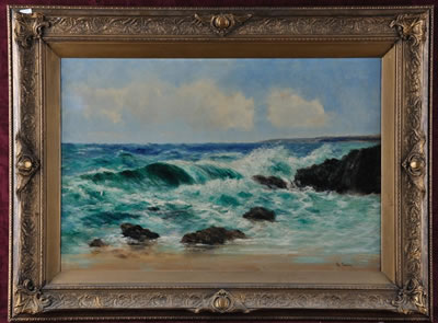 "Rocky Coast" by George Fowler - Auction record, sale price, and art valuation. Compare with similar artists and explore comparable artworks.