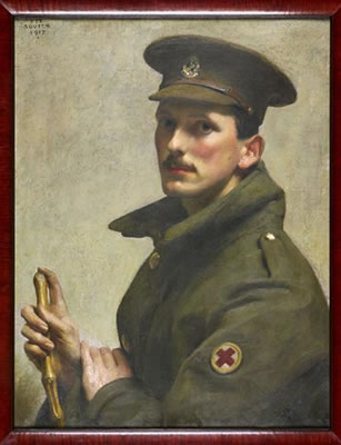 Portrait of John Souter: SELF PORTRAIT IN THE UNIFORM OF THE ROYAL ARMY MEDICAL CORPS