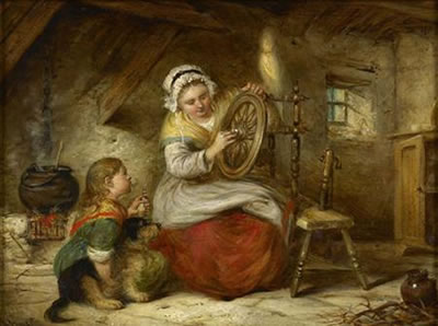OILING THE SPINNING WHEEL