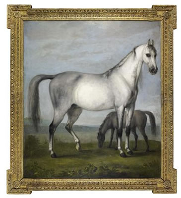 A GREY MARE AND A FOAL IN AN EXTENSIVE HILLY LANDSCAPE by Peter Tillemans - Auction record, sale price, and art valuation. Compare with similar artists and explore comparable artworks.