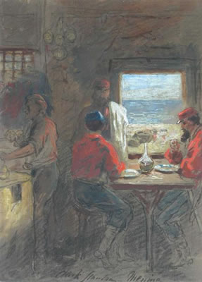 FIGURES AT A WINDOW, MESSINA by Clark Stanton - Auction record, sale price, and art valuation. Compare with similar artists and explore comparable artworks.
