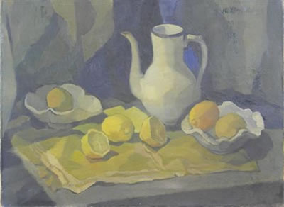 STILL LIFE WITH JUG AND LEMONS