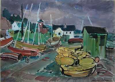 BOATS AT NIGHT, ARRAN