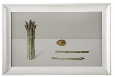 STILL LIFE WITH ASPARAGUS AND GOLDEN EGG