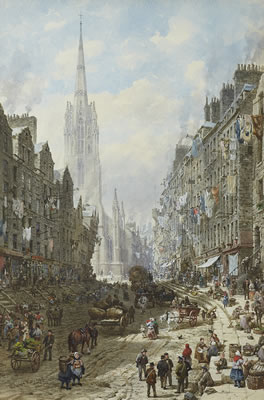 VIEW OF THE LAWNMARKET ON THE ROYAL MILE, EDINBURGH