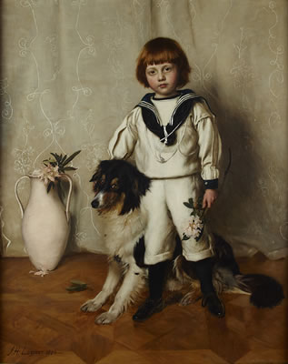 PATRICK, SON OF SIR DAVID CHALMERS, AND HIS DOG by John Henry Lorimer - Auction record, sale price, and art valuation. Compare with similar artists and explore comparable artworks.