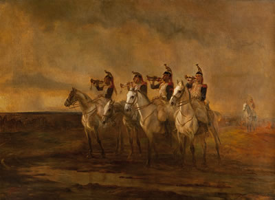 ON THE MORNING OF WATERLOO THE CUIRASSIERS' LAST REVEILLE