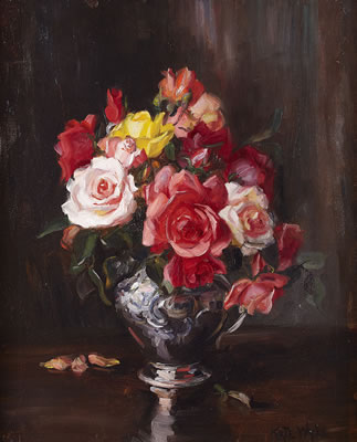 A STILL LIFE OF ROSES by Kate Wylie - Auction record, sale price, and art valuation. Compare with similar artists and explore comparable artworks.