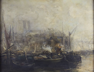 VIEW OF WESTMINSTER AND THE THAMES FROM VAUXHALL BRIDGE