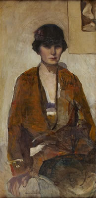 Portrait of Norah Neilson Gray: SELF PORTRAIT IN CLOCHE HAT