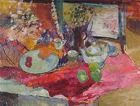 STILL LIFE, RED AND ORANGE