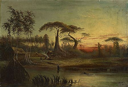 FIGURES IN A RIVERSIDE ENCAMPMENT
