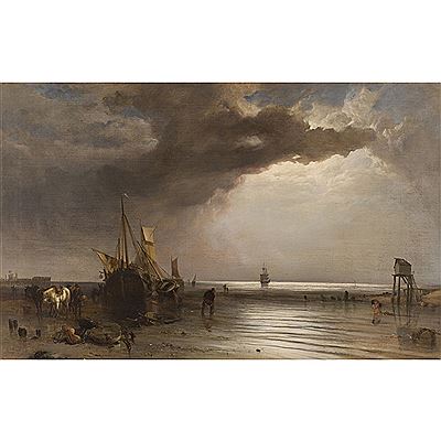 SHIPPING AT LOW TIDE by Clarkson Stanfield - Auction record, sale price, and art valuation. Compare with similar artists and explore comparable artworks.
